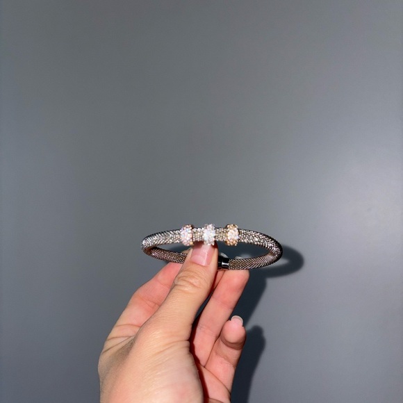 Silver Bracelet with Crystal Accents MAGNETIC CLASP - Picture 7 of 10